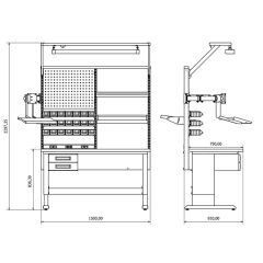 SE.36.11.01 Elektronikçi Çalışma Masası (1500 mm Genişlik)