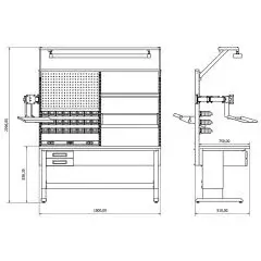 Elektronikçi Çalışma Masası (1800 mm Genişlik) SE.36.11.02