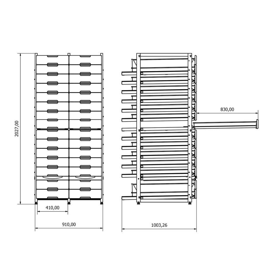 Çift Üniteli Eczane Rafı SE.60.10.02