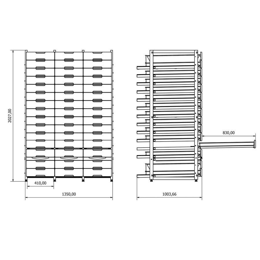 Üç Üniteli Eczane Rafı SE.60.10.03