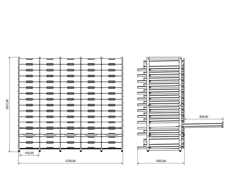 Beş Üniteli Eczane Rafı SE.60.10.05