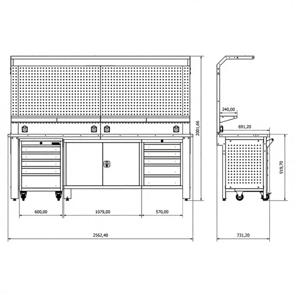 Proline Takım Arabalı Çalışma Tezgahı SE.36.15.64