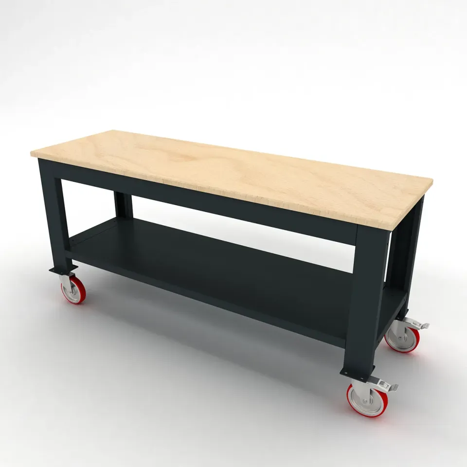 SE.65.17.04 Tekerlekli Ahşap Tablalı Taşıma Arabası (1700 mm genişlik)