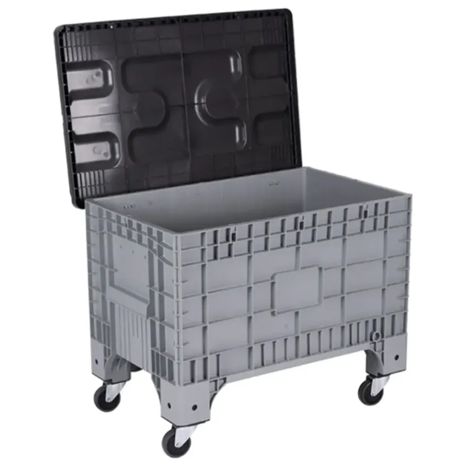 Kapalı Tip Tekerlekli Plastik Konteyner Kasa (Menteşe Kapaklı) SE.79.11.03