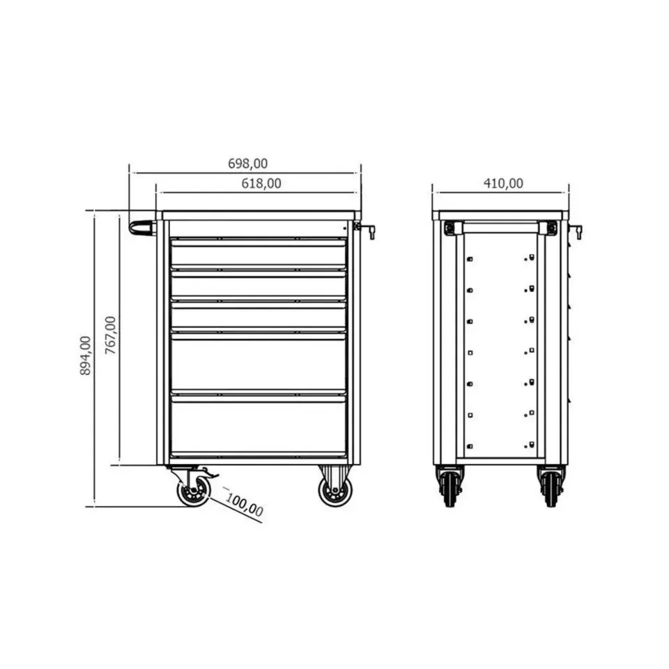 Beş Çekmeceli Boş Takım Arabası SE.36.44.10