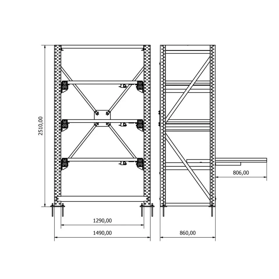 Çekmeceli Kalıp Rafı %100 SE.2552.1201